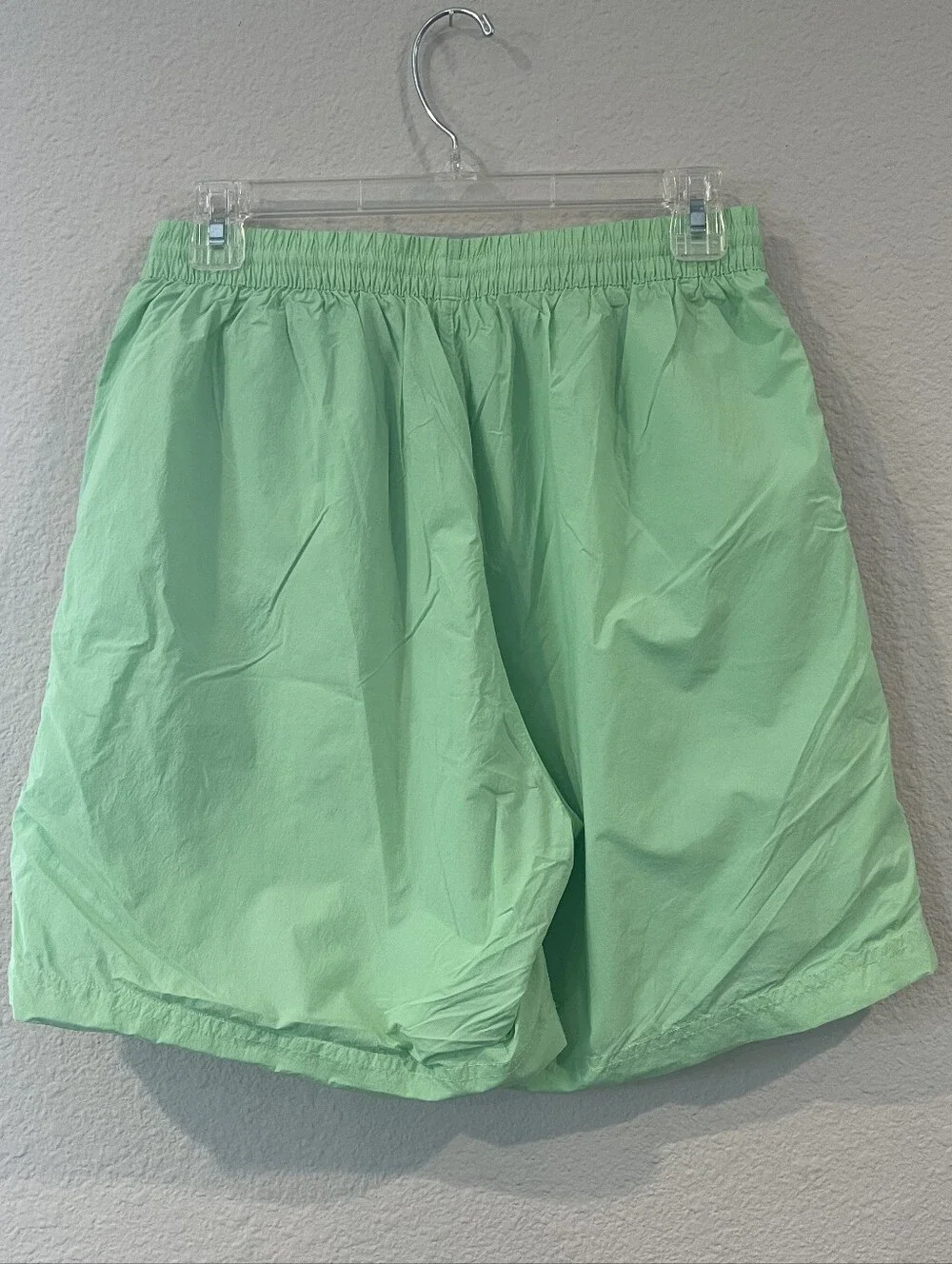 Adidas Mens Earth World Patch Bright Neon Green Windbreaker Swim Shorts Size Med